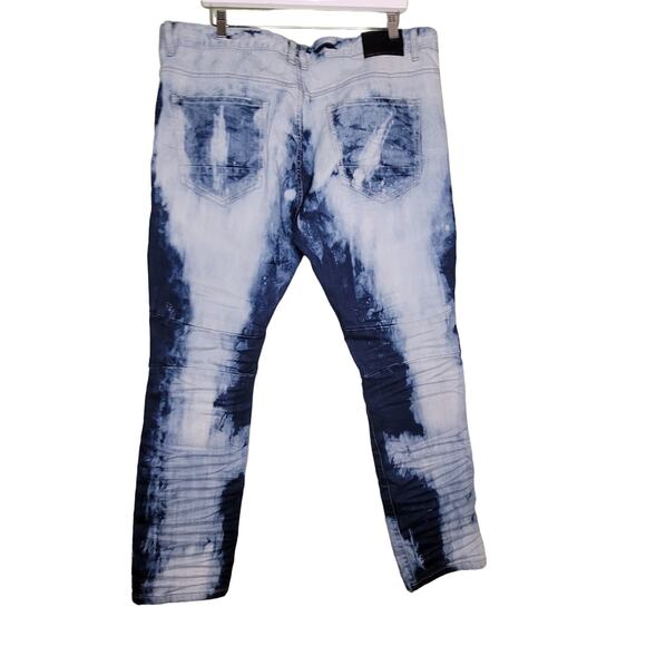 Decibel Jeans 42x32 Acid Wash Zip Pockets Grunge Streetwear Punk Rock Moto Y2K - Picture 2 of 7